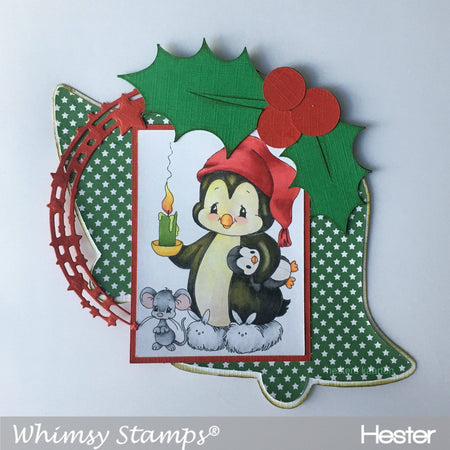 Penguin Candle Light Set - Digital Stamp - Whimsy Stamps