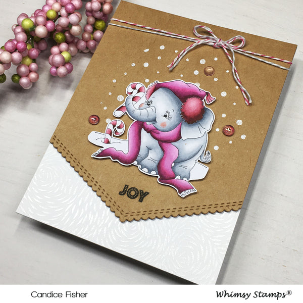 Ellie's Candy Canes Rubber Cling Stamp - Whimsy Stamps