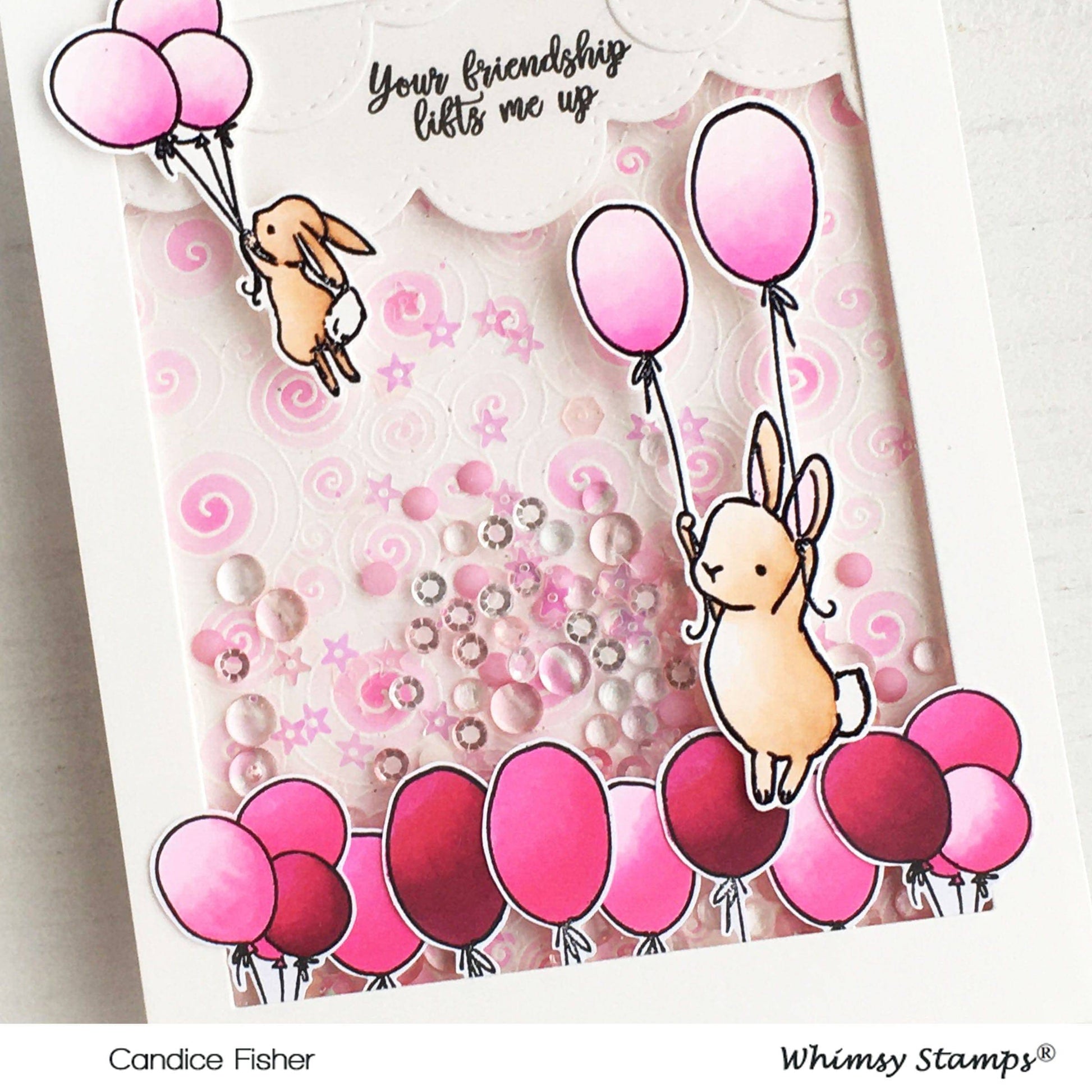 Curly Q's Background Rubber Cling Stamp - Whimsy Stamps