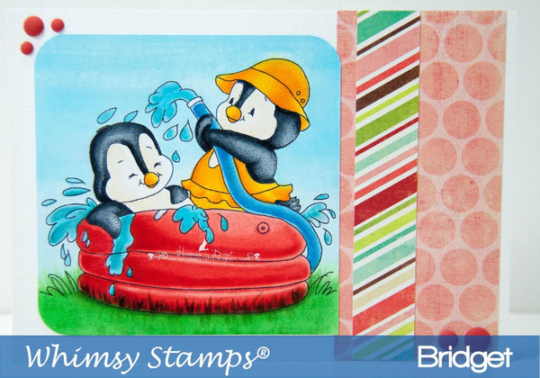 Penguins Pool Party - Digital Stamp - Whimsy Stamps