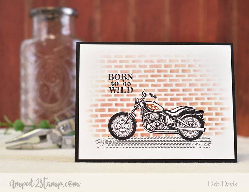 Biker Kickstart My Heart Clear Stamps - Whimsy Stamps