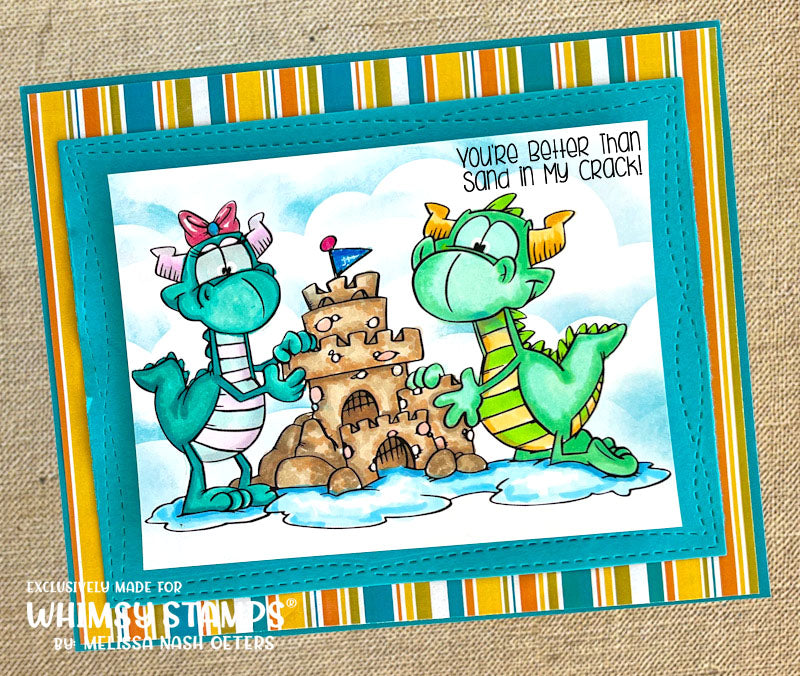 Dragon Beach Fun - Digital Stamp - Whimsy Stamps