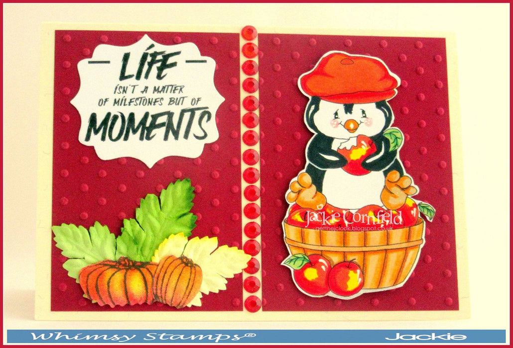Penguin Apple Bushel - Digital Stamp - Whimsy Stamps