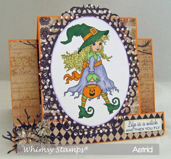 Halloween Witchy Girl - Digital Stamp - Whimsy Stamps