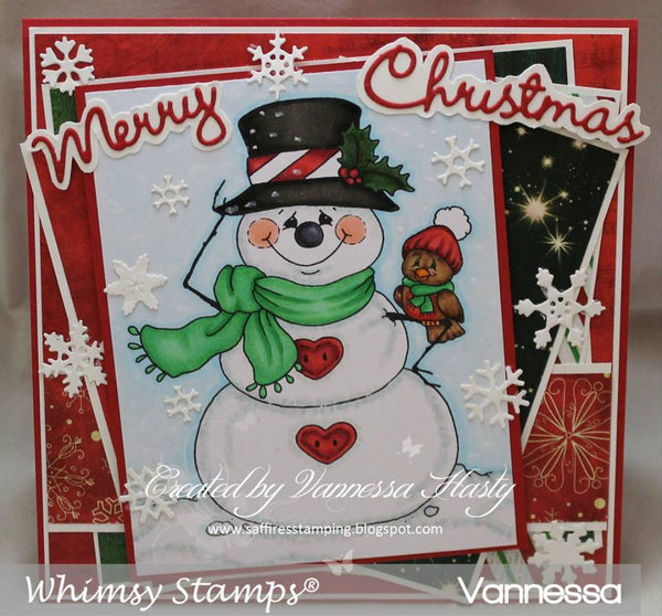 Top O the Morning Snowman - Digital Stamp - Whimsy Stamps