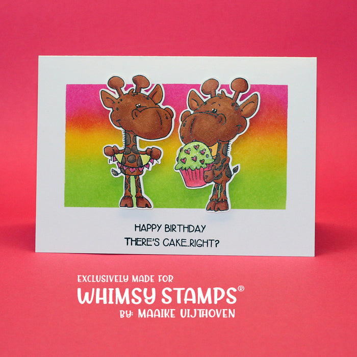 Giraffe Cupcake - Digital Stamp - Whimsy Stamps