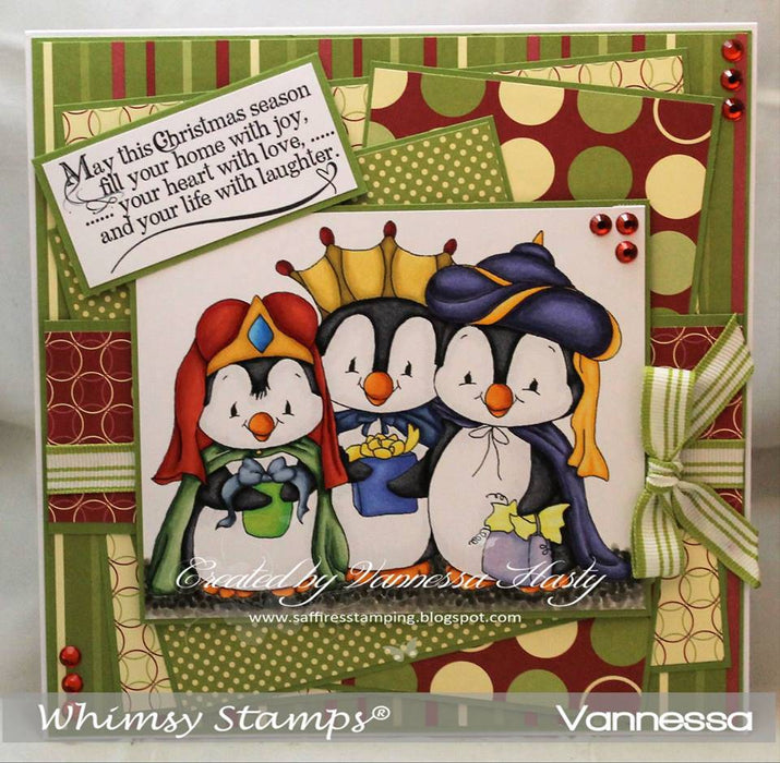 Penguin Three Kings - Digital Stamp - Whimsy Stamps
