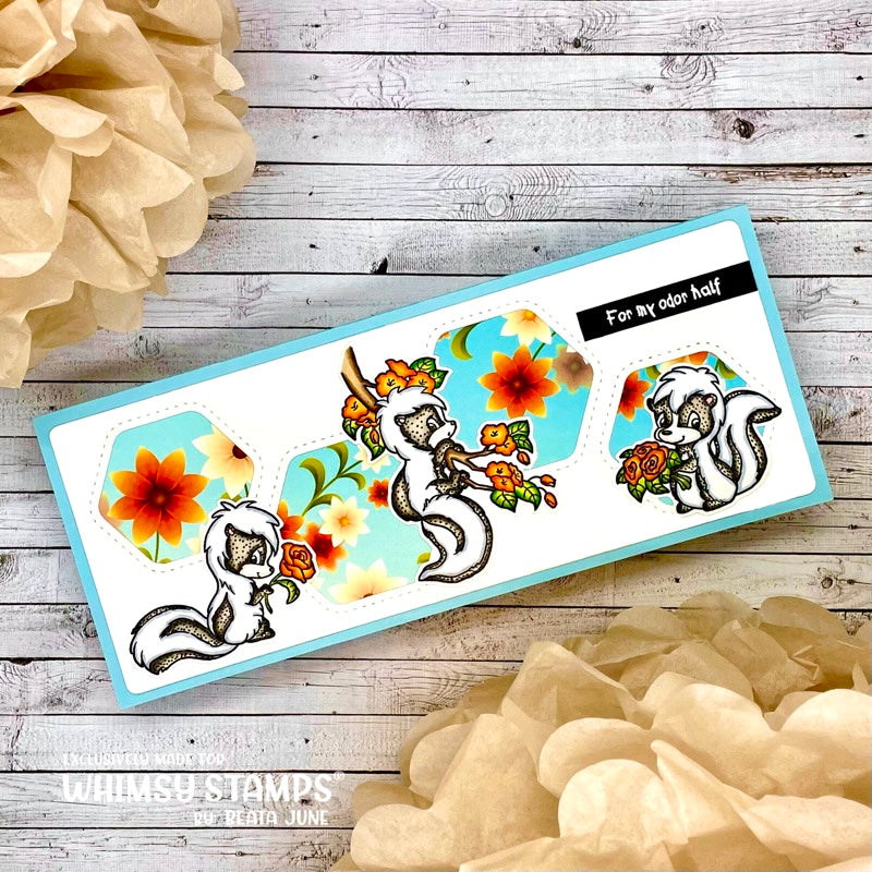 **NEW Odorable Skunks Clear Stamps - Whimsy Stamps