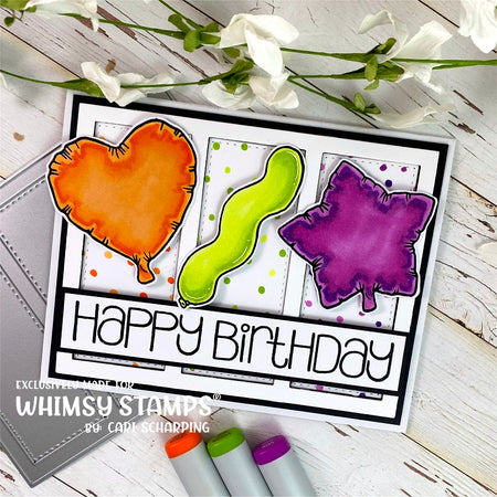 Whimsy Stamps Happy Birthday Plate Cover Die WSD508a