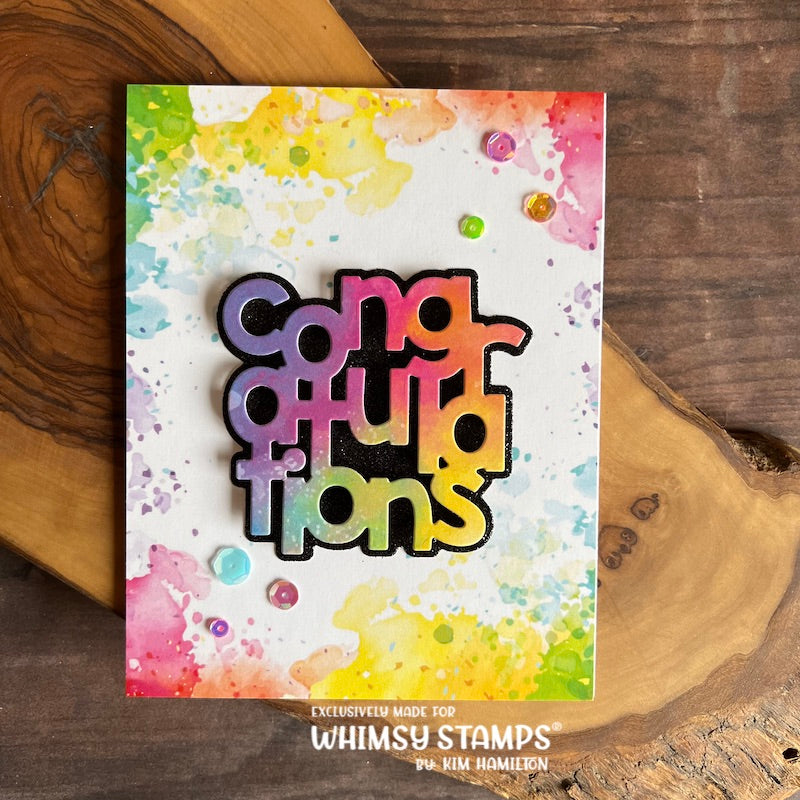 **NEW Congratulations Word and Shadow Die Set - Whimsy Stamps