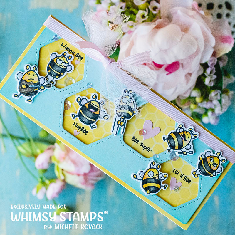 **NEW Bizzy Bees 2 Clear Stamps - Whimsy Stamps