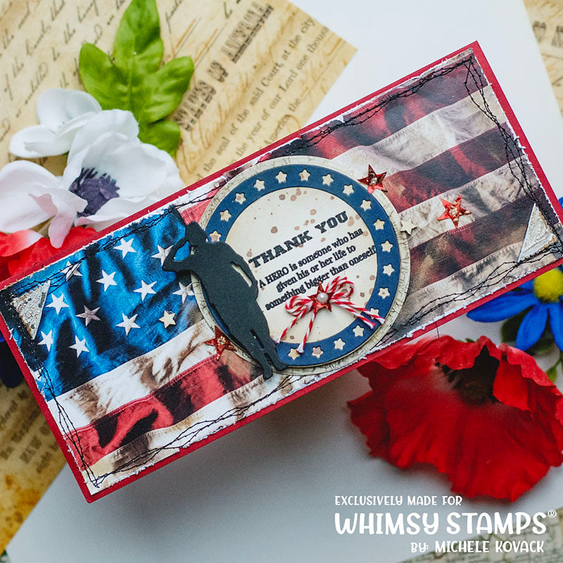 **NEW Slimline Paper Pack - Military - Whimsy Stamps