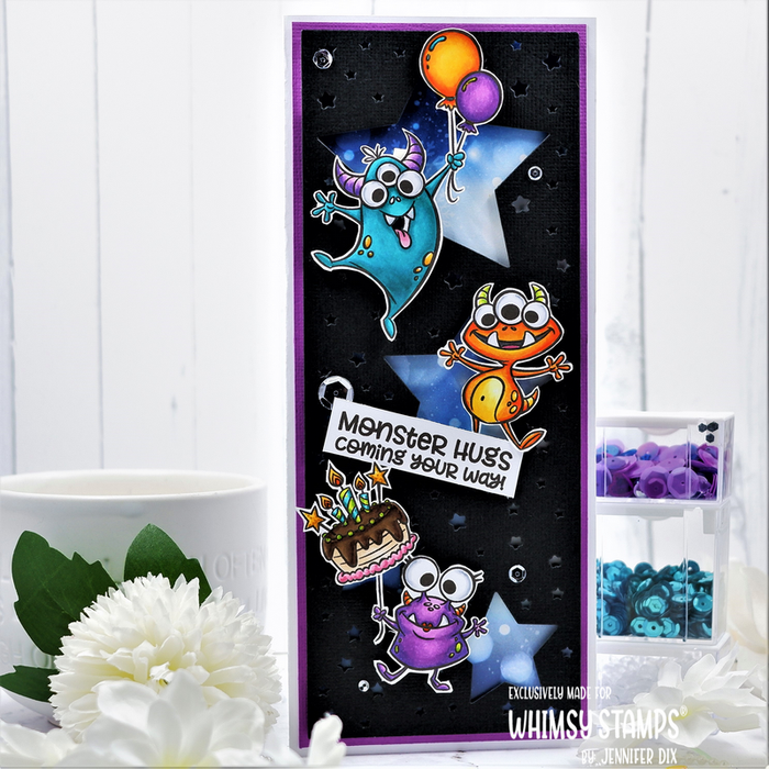 **NEW Party Monsters Clear Stamps - Whimsy Stamps