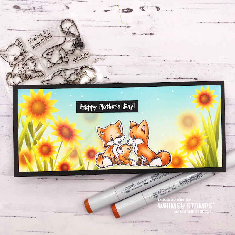 **NEW Fox Family Clear Stamps - Whimsy Stamps