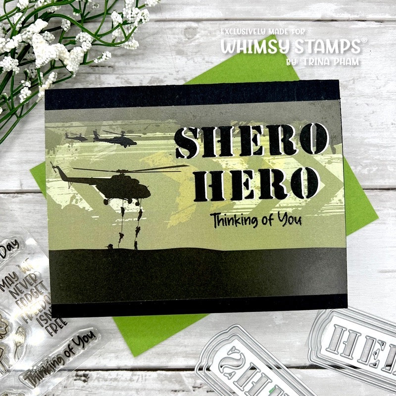 **NEW Slimline Paper Pack - Military - Whimsy Stamps