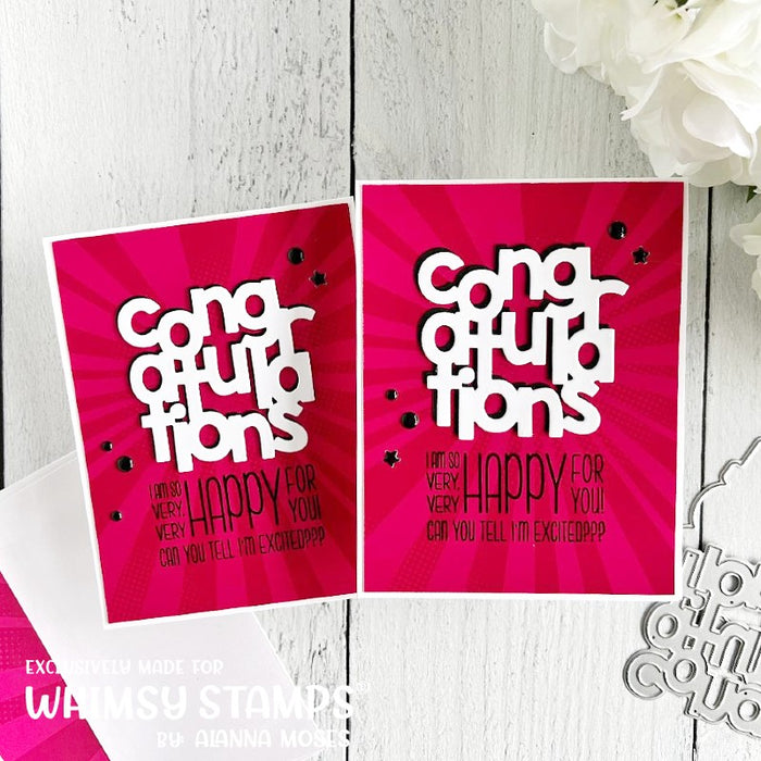 **NEW Congratulations Word and Shadow Die Set - Whimsy Stamps
