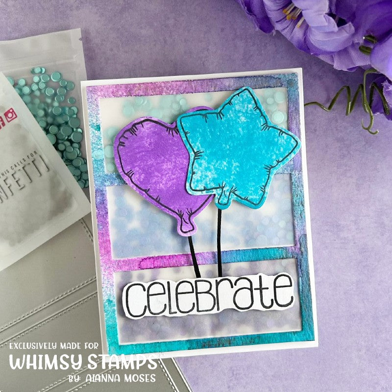 **NEW Celebrate Balloons Clear Stamps - Whimsy Stamps