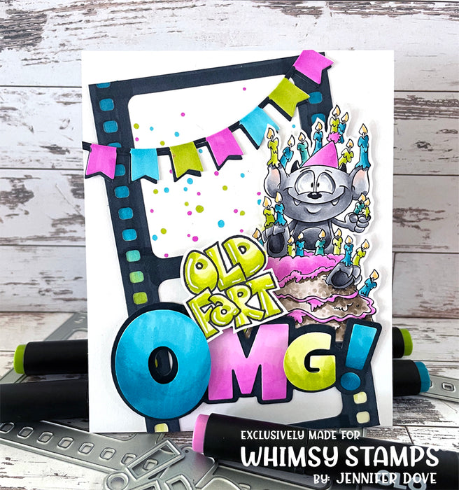 **NEW Sentiment Tiles - Happy Birthday Clear Stamps - Whimsy Stamps
