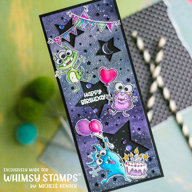 **NEW Party Monsters Clear Stamps - Whimsy Stamps