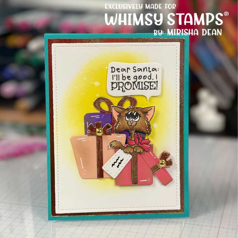 **NEW Cat Do Christmas Two Clear Stamps - Whimsy Stamps