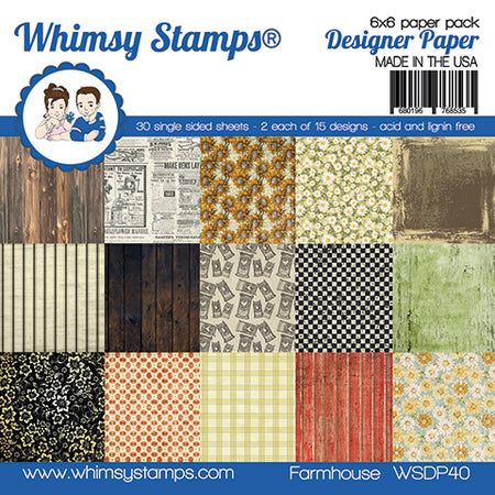 **NEW 6x6 Paper Pack - Farmhouse - Whimsy Stamps