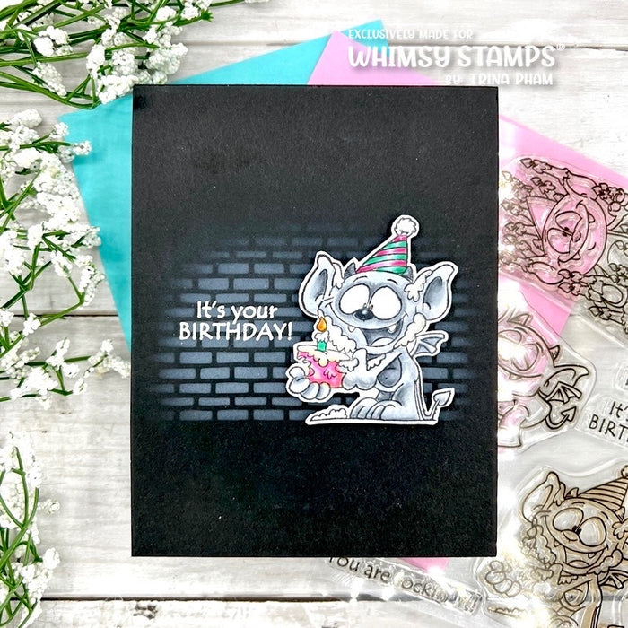**NEW Gargoyle Birthday Clear Stamps - Whimsy Stamps