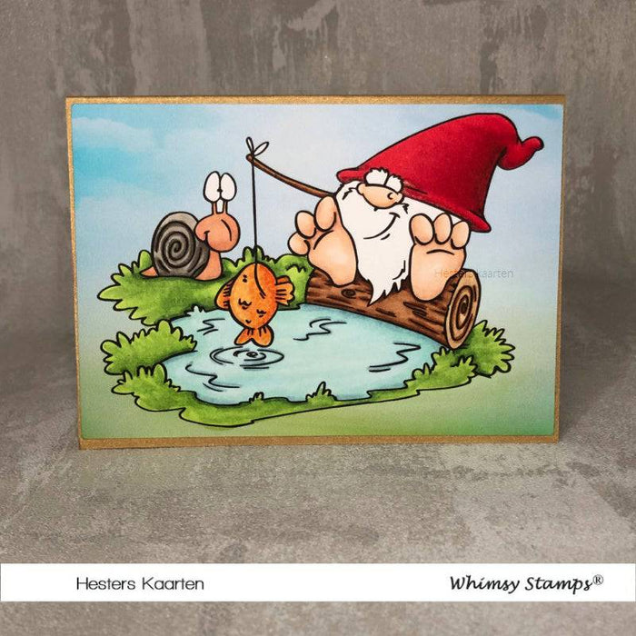 Gnome Fishing - Digital Stamp - Whimsy Stamps