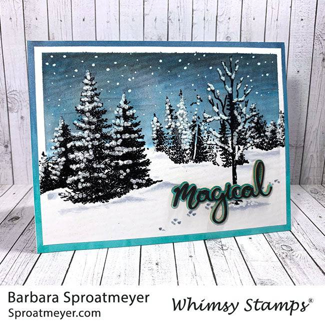 Create a Scene - Forest Rubber Cling Stamp - Whimsy Stamps