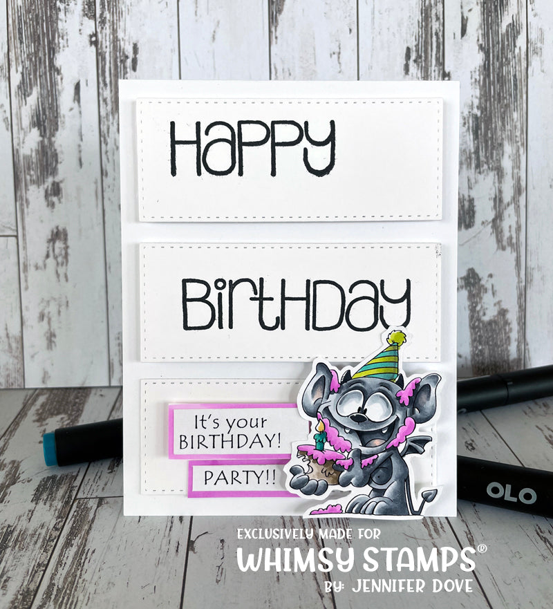 **NEW Gargoyle Birthday Clear Stamps - Whimsy Stamps