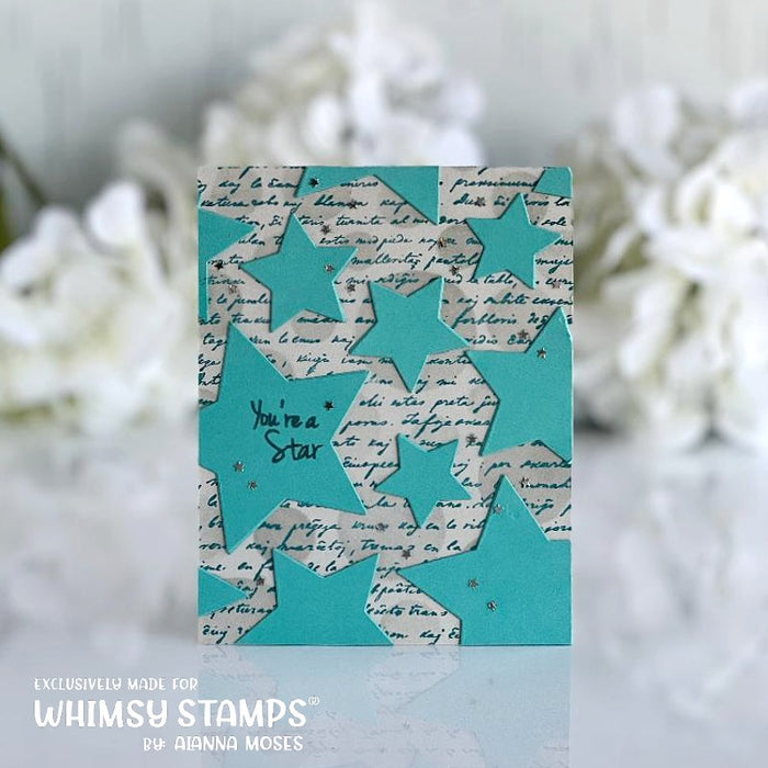 Vintage Script Background Rubber Cling Stamp - Whimsy Stamps