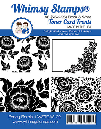 **NEW Toner Card Front Pack - A2 Fancy Florals 1 - Whimsy Stamps