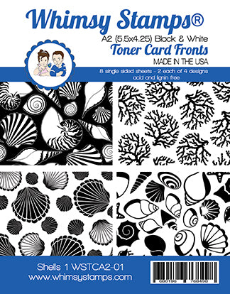 **NEW Toner Card Front Pack - A2 Shells 1 - Whimsy Stamps