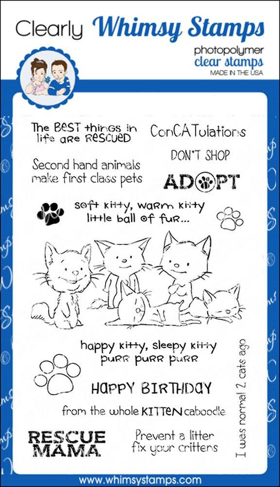 Adopt Don't Shop CATS Clear Stamps - Whimsy Stamps