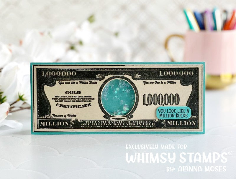 A Million Dollars Rubber Cling Stamp and Die Combo - Whimsy Stamps