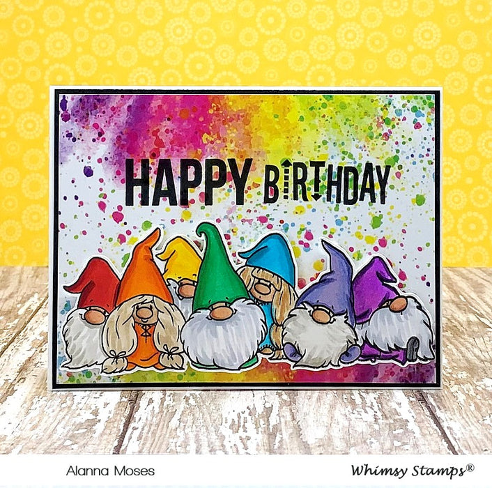 **NEW Gnome Party Row Clear Stamps - Whimsy Stamps
