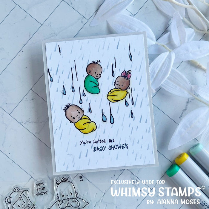 **NEW It's Raining - 6x9 Stencil - Whimsy Stamps