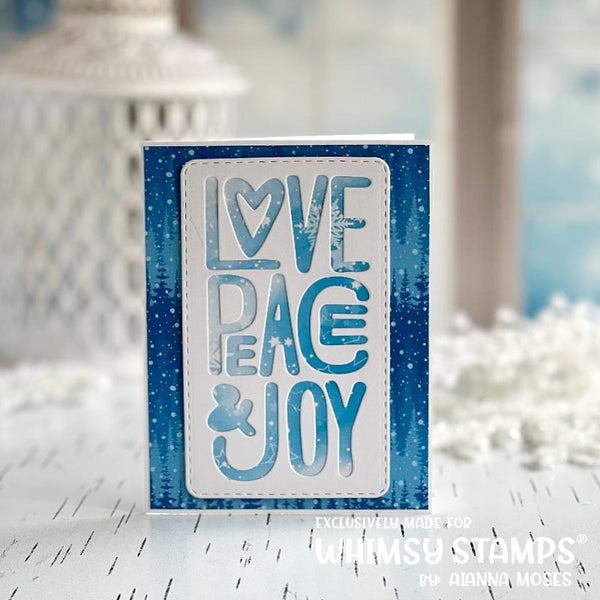 **NEW Peace Love Joy Die Set - Whimsy Stamps