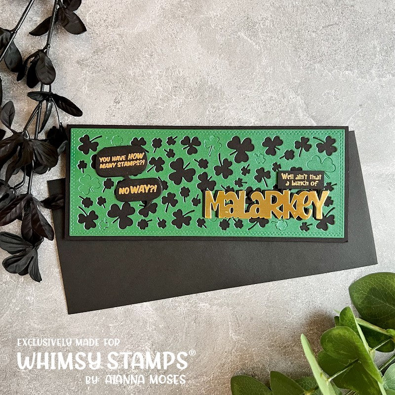 **NEW Slimline Shamrocks Background Die - Whimsy Stamps