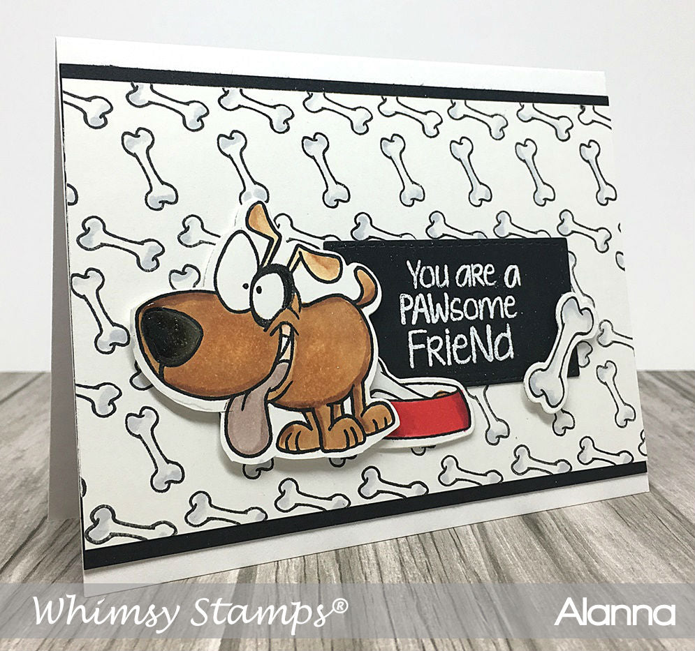 Caution Dog Slobber Clear Stamps - Whimsy Stamps