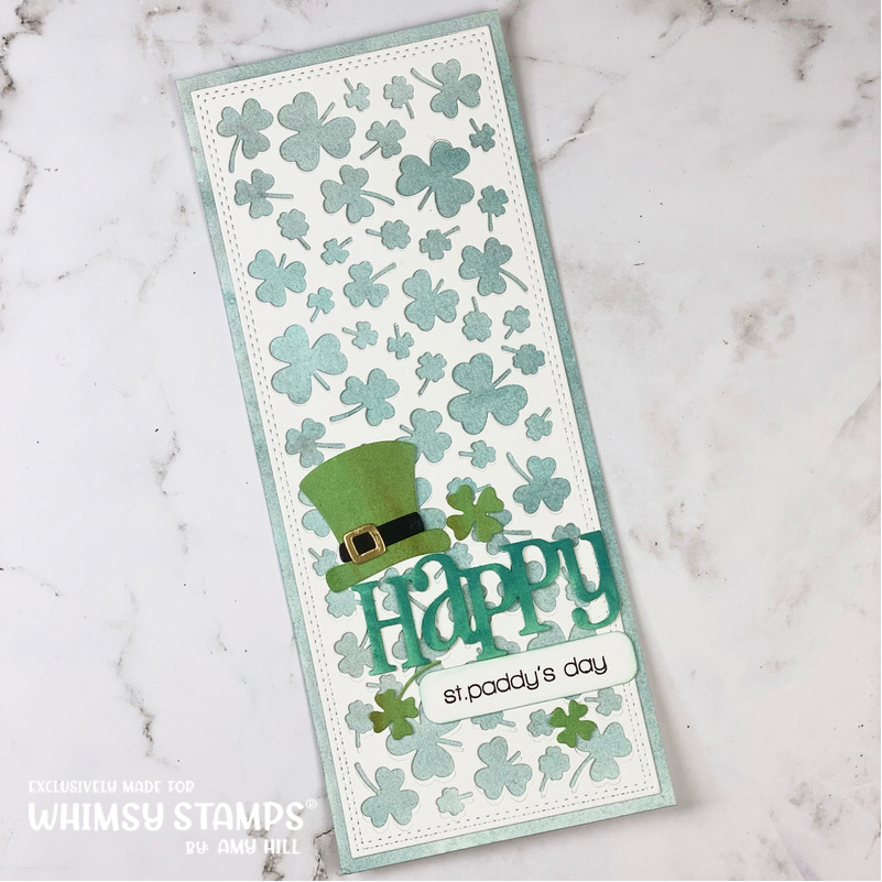 **NEW Slimline Shamrocks Background Die - Whimsy Stamps