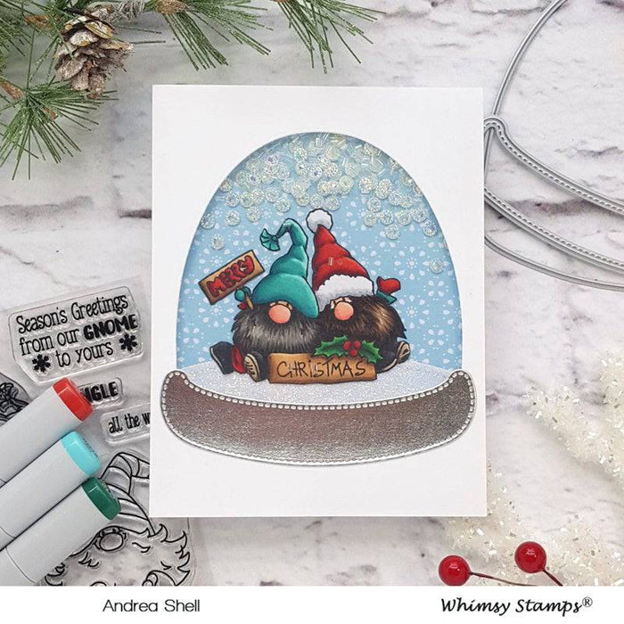 Christmas Clear Stamps for Card Making, Scarpbooking. Clear Stamp of Gnomes  and Christmas Sentiments. 