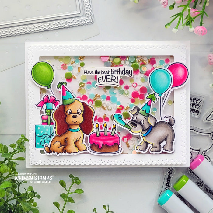 **NEW Doggie Birthday Party Clear Stamps - Whimsy Stamps