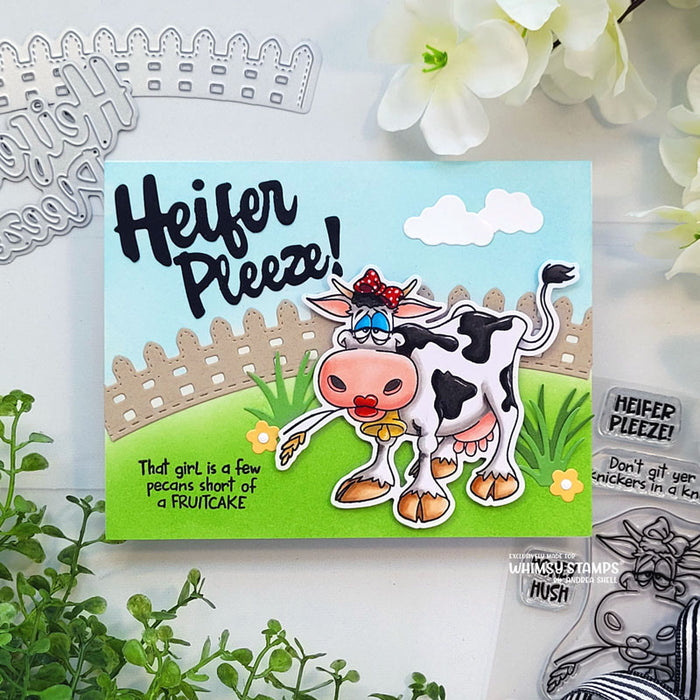 **NEW Heifer Pleeze! Word Die - Whimsy Stamps