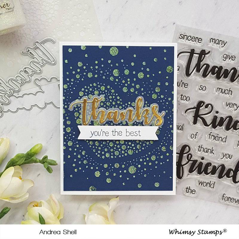 Thanks Word and Shadow Die Set - Whimsy Stamps