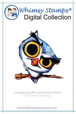 Angry Owl - Digital Stamp - Whimsy Stamps