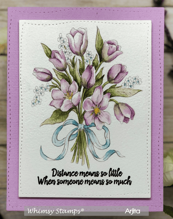 Bouquet Rubber Cling Stamp - Whimsy Stamps