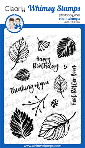 **NEW Autumn Layered Leaves Clear Stamps - Whimsy Stamps