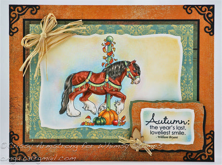 Carousel Horse Autumn Harvest Ride - Digital Stamp - Whimsy Stamps