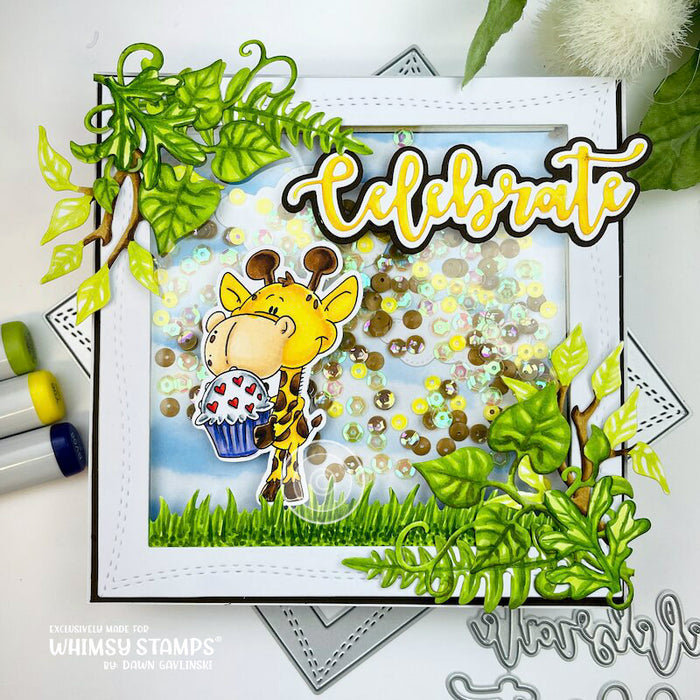 Giraffe Cupcake - Digital Stamp - Whimsy Stamps