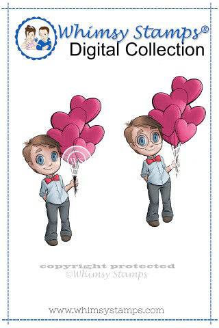Balloon Tobie - Digital Stamp - Whimsy Stamps